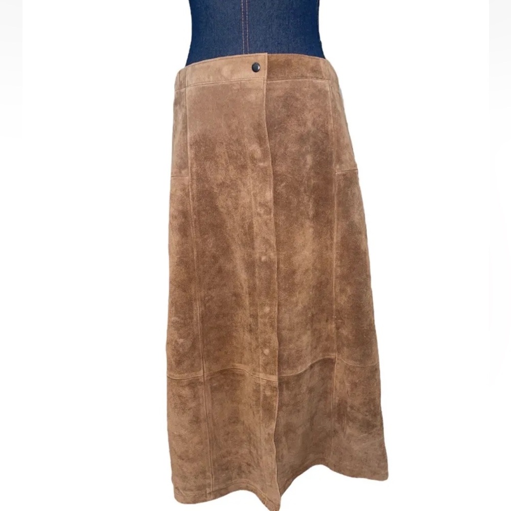 Deerskin Trading Post Suede leather Tan Maxi Skirt Vintage NWT Size 16